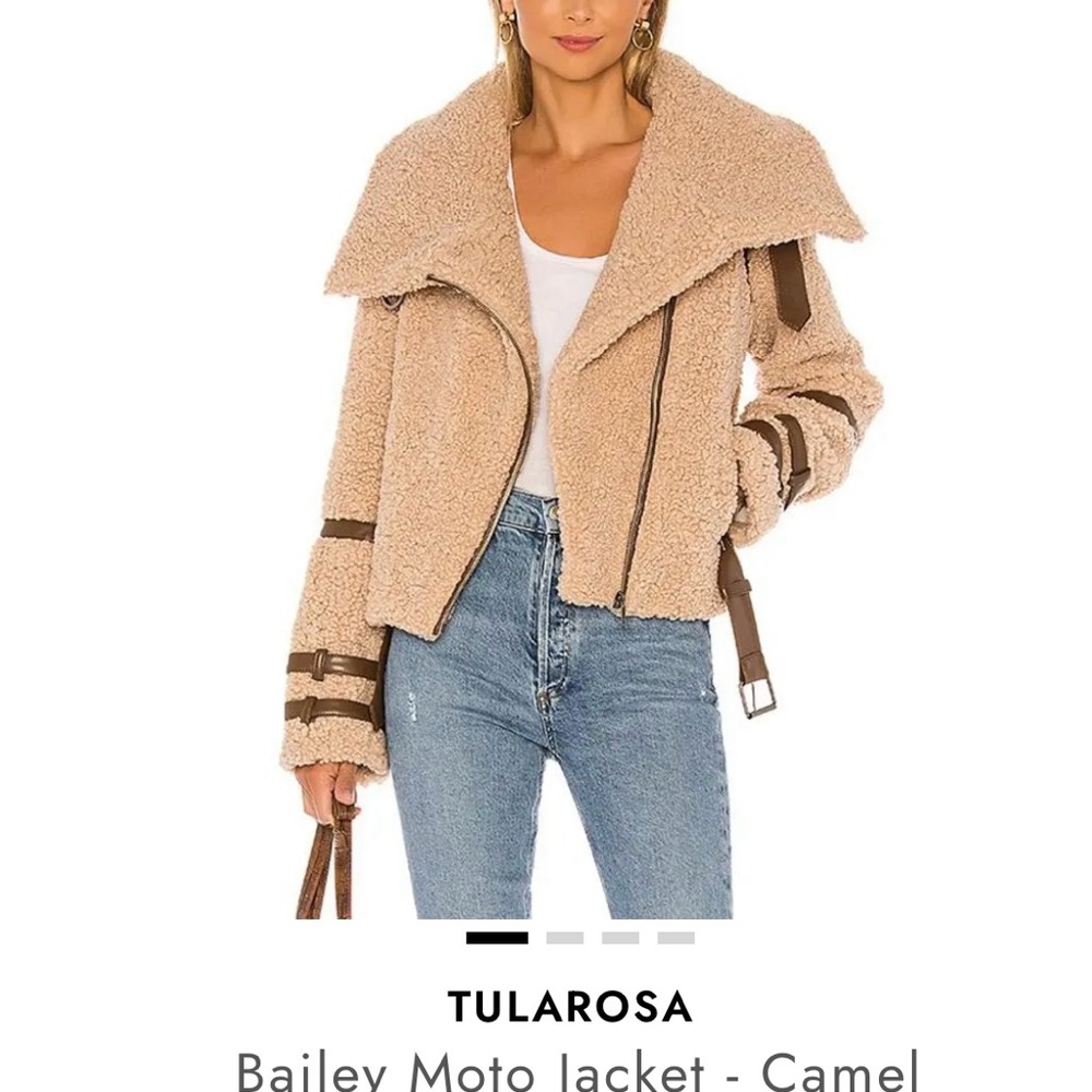 Tularosa Camel Bailey Moto Teddy Jacket Size XS